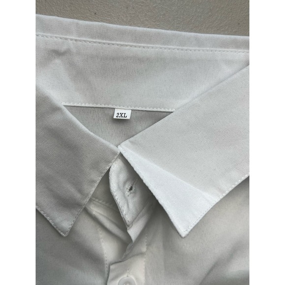 MEN'S BUTTON UP DRESS SHIRT WHITE LONG SLEEVED SIZE 2XL NWOT - Picture 4 of 7